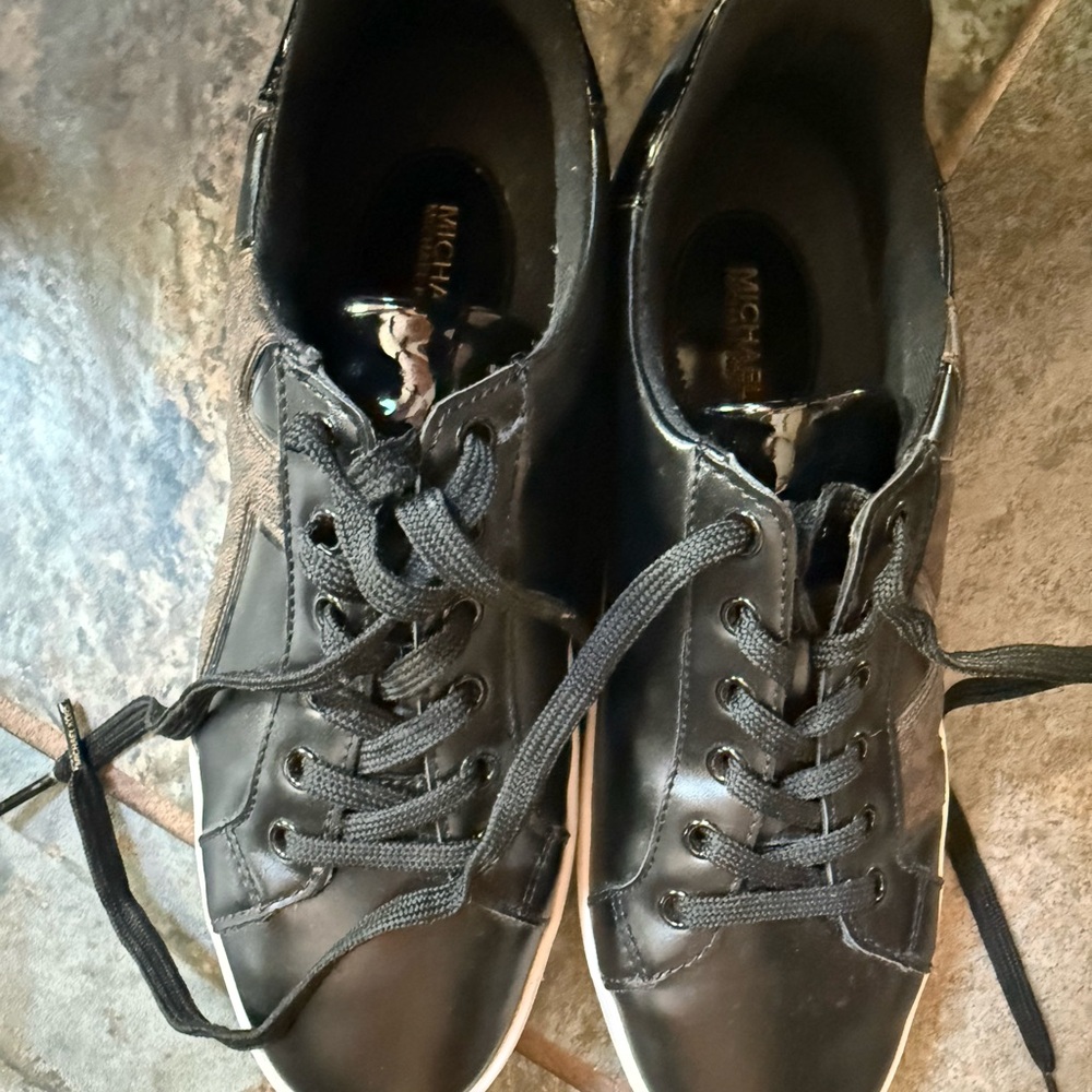 Michael Kors Black Leather Sneakers for Men
